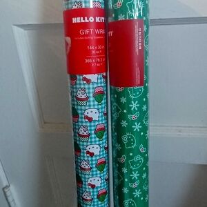 Hello kitty x Christmas gift wrap 2 rolls BNIP VHTF RARE